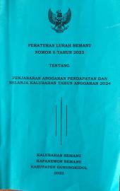 PERATURAN LURAH NOMOR 6 TAHUN 2023 TENTANG PENJABARAN ANGGARAN PENDAPATAN DAN BELANJA KALURAHAN TAHU